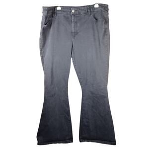 Ava & Viv High Rise Flare Jeans Women's Plus Size 22 Black Stretch Denim